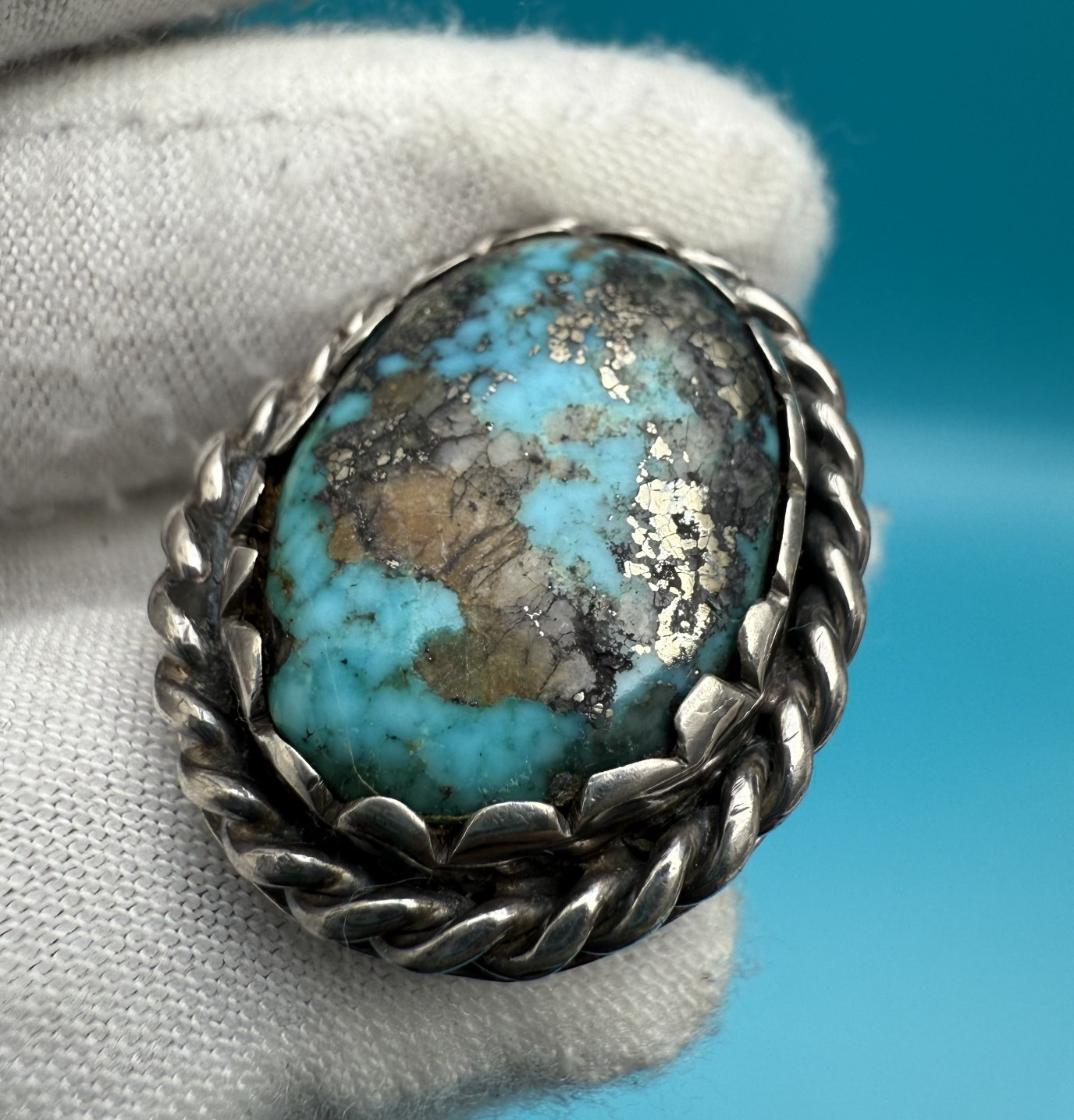 Fantastic Handmade Native American Sterling Silver & Turquoise Ring7