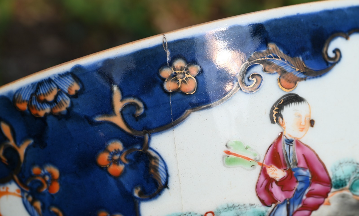 Genuine Chinese Antique Early Qing Dynasty Hand Painted Export Porcelain Bowl9