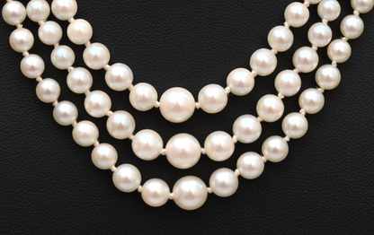 Elegant yet Simple Multi-Strand Cultured Pearl Beaded Necklace w/ 14k Clasp3