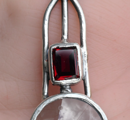 Vintage Signed Sterling Silver & Deep Red Lab Ruby Southwest Jewelers Loupe3