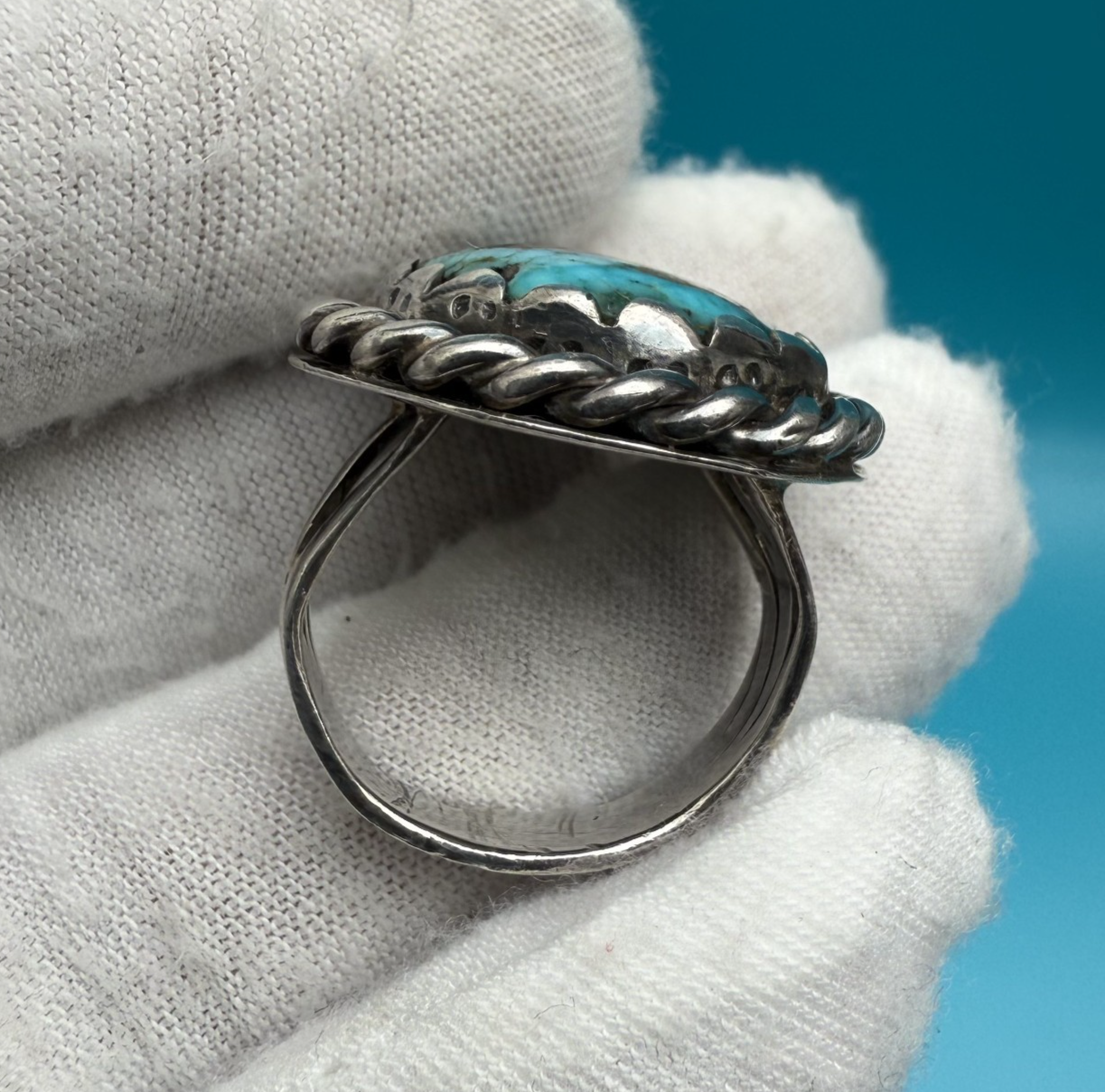 Fantastic Handmade Native American Sterling Silver & Turquoise Ring5