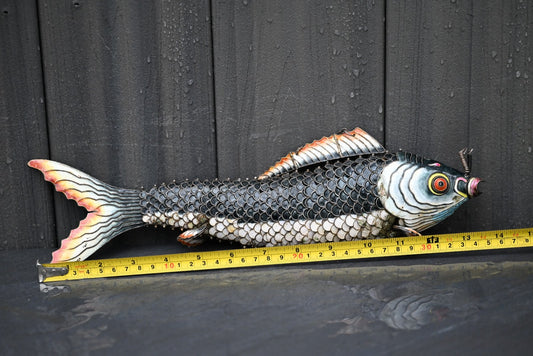 Amazing Life - Size Chinese Enameled Export Silver Articulated Koi Fish1
