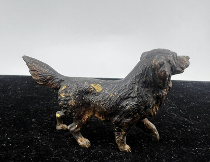 Antique Early 1900s Austrian Vienna Cold Painted Solid Bronze Black Labrador Dog2