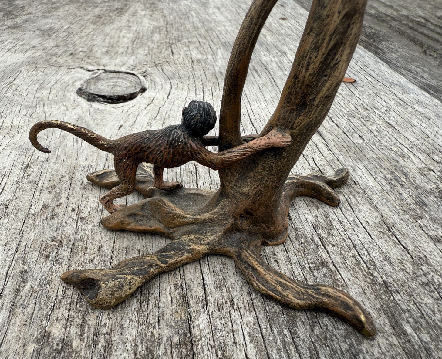 Large 20th C. Fritz Bergmann Austrian Vienna Bronze Group of Monkeys In Tree6