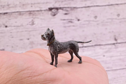 Early Antique 1900s Austrian Vienna Cold Painted Bronze Figure of Great Dane Dog0