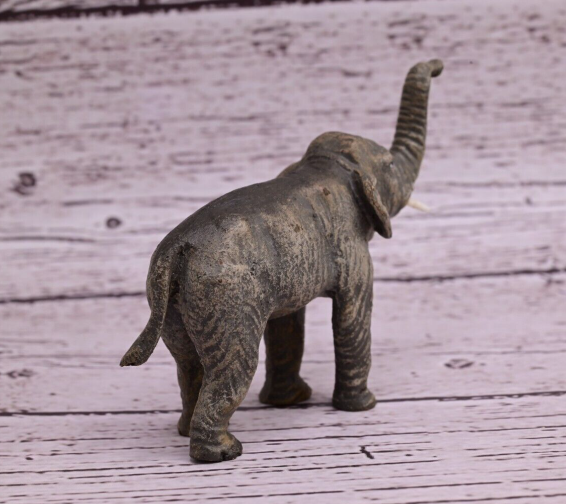 Detailed Old Antique Austrian Vienna Cold Painted Bronze Figure of Elephant4