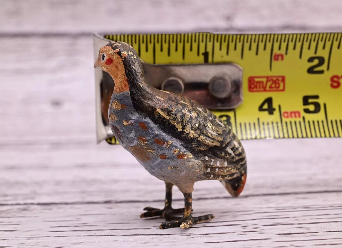 Cute Tiny Antique Austrian Vienna Cold Painted Bronze Figure of Game Bird15