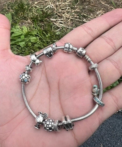 Gorgeous Vintage PANDORA Sterling Silver Charm Bracelet3