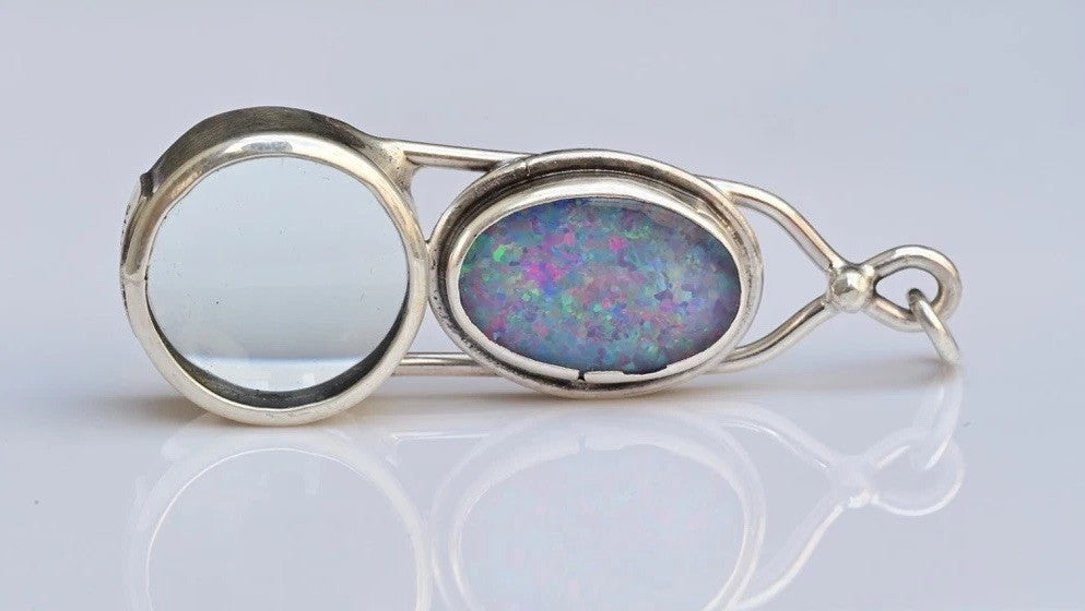 Sterling Silver Southwest Jewelers Loupe with Blue Glass Opal5