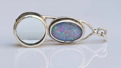 Sterling Silver Southwest Jewelers Loupe with Blue Glass Opal5
