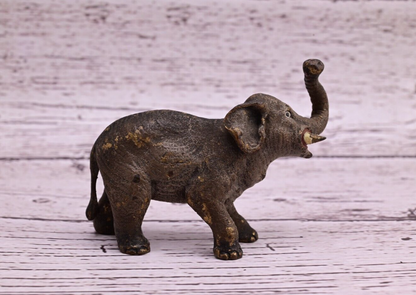 Early Antique Austrian Vienna Cold Painted Bronze Figure of Young Elephant4