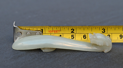 Antique Carved Chinese White Celadon Jade Dragon Belt Hook4