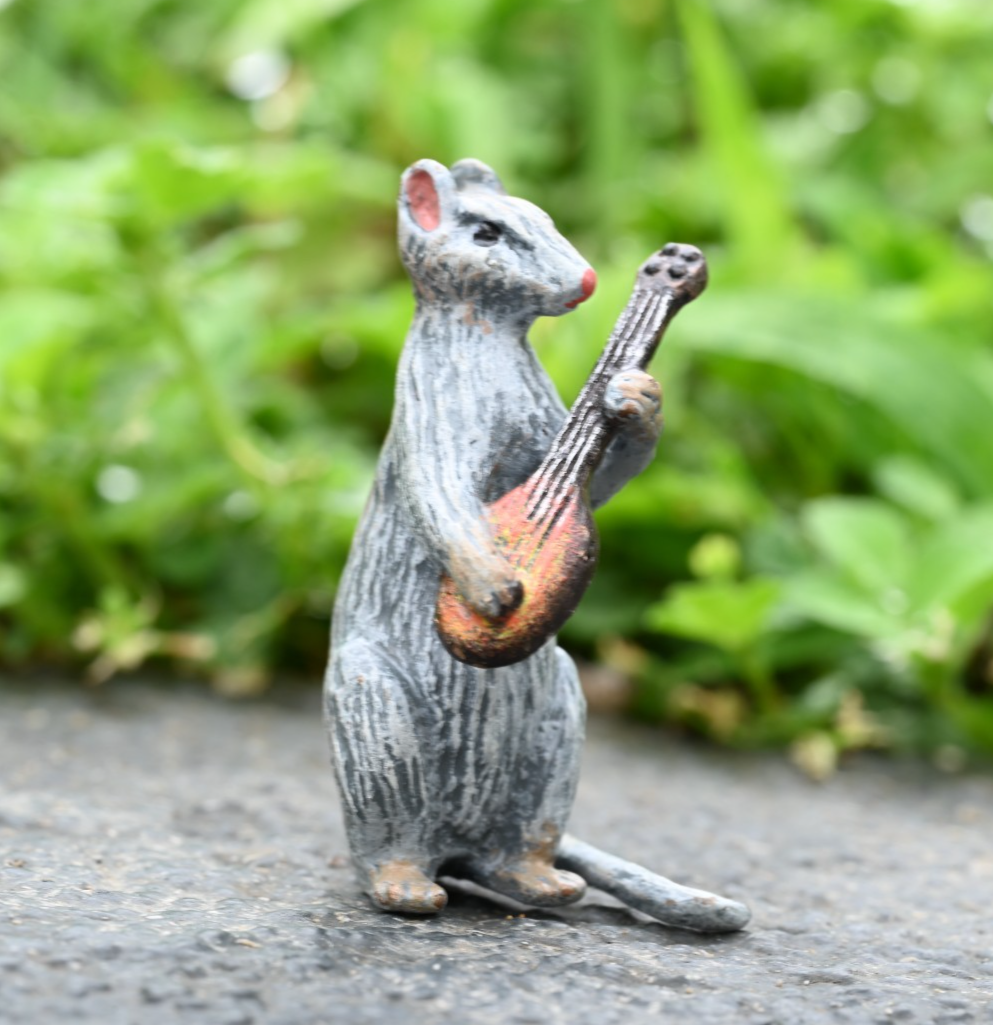 Fritz Bermann Austrian Vienna Cold Painted Bronze Mouse / Rat Playing a Mandolin4