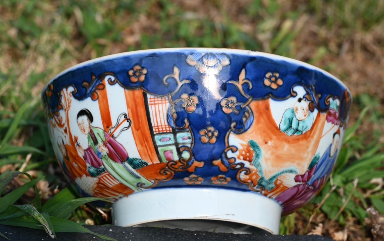 Genuine Chinese Antique Early Qing Dynasty Hand Painted Export Porcelain Bowl2