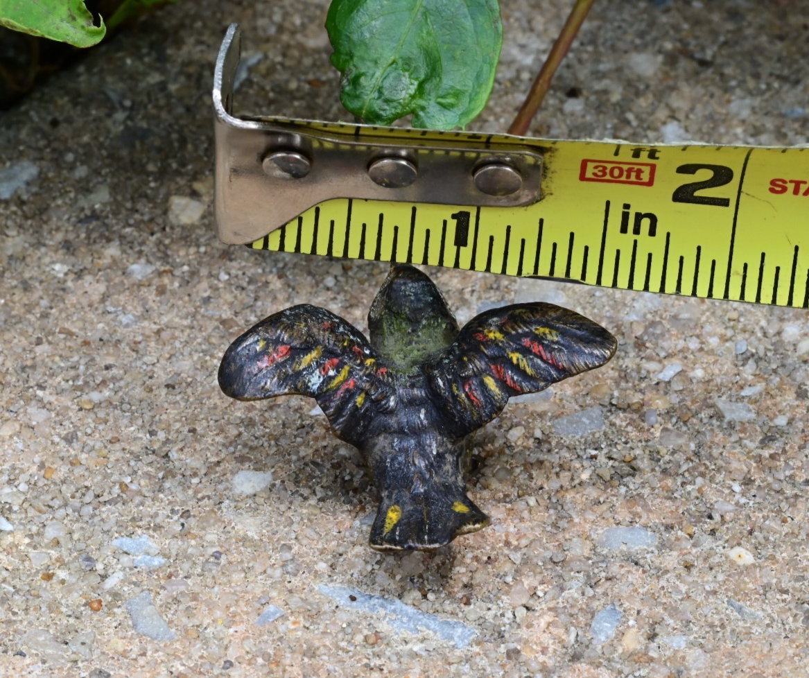 Early Antique 1900s Austrian Vienna Cold Painted Bronze of Colorful Flying Bird 8