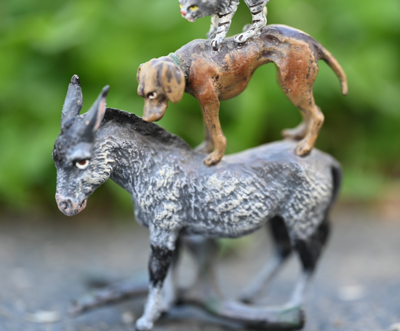 Austrian Vienna Cold Painted Bronze Figural Group of "Bremen Town Musicians"9