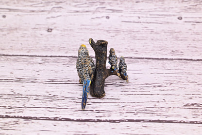Gorgeous Antique Austrian Vienna Cold Painted Bronze Figure of Parakeet Family ￼18