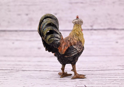 Original & Beautiful Antique Austrian Vienna Cold Painted Bronze of Rooster11