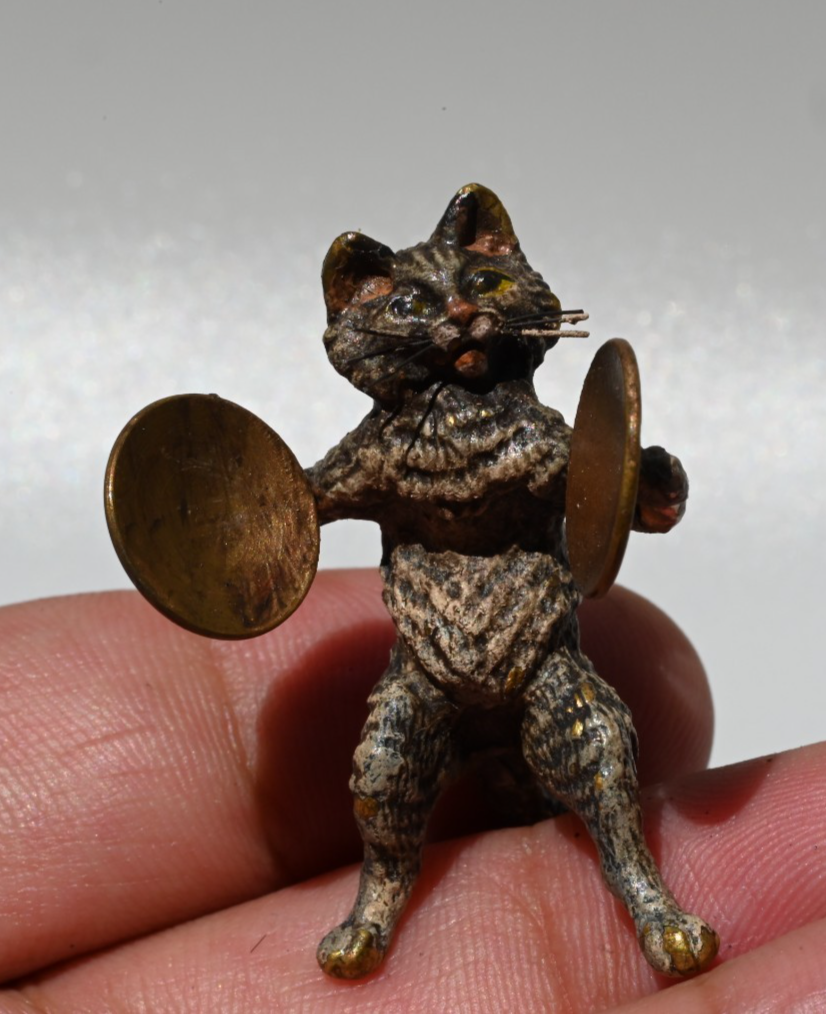 Rare Antique Franz Bergmann Austrian Vienna Cold Painted Bronze Cat Orchestra14