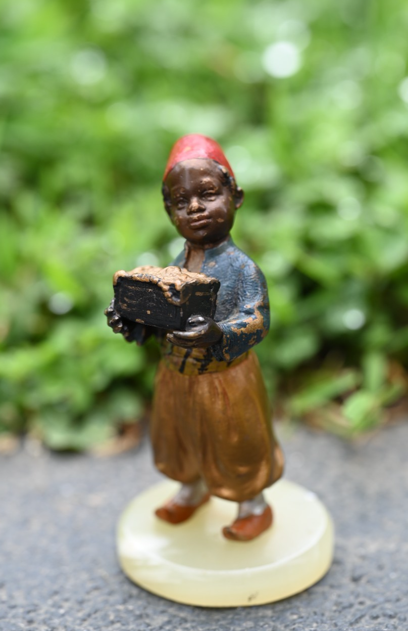 Original 1900s Franz Bergman Austrian Vienna Cold Painted Bronze Figure Arab Boy6