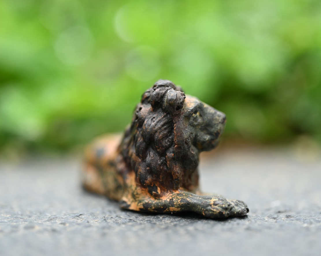 Antique Austrian Vienna Cold Painted Bronze Figure of Lion4