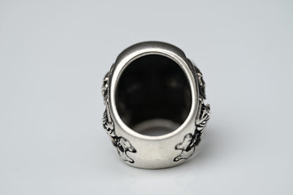 Heavy Sterling Silver Handmade Biker Skull & Skeleton Men’s Ring Size 6.53