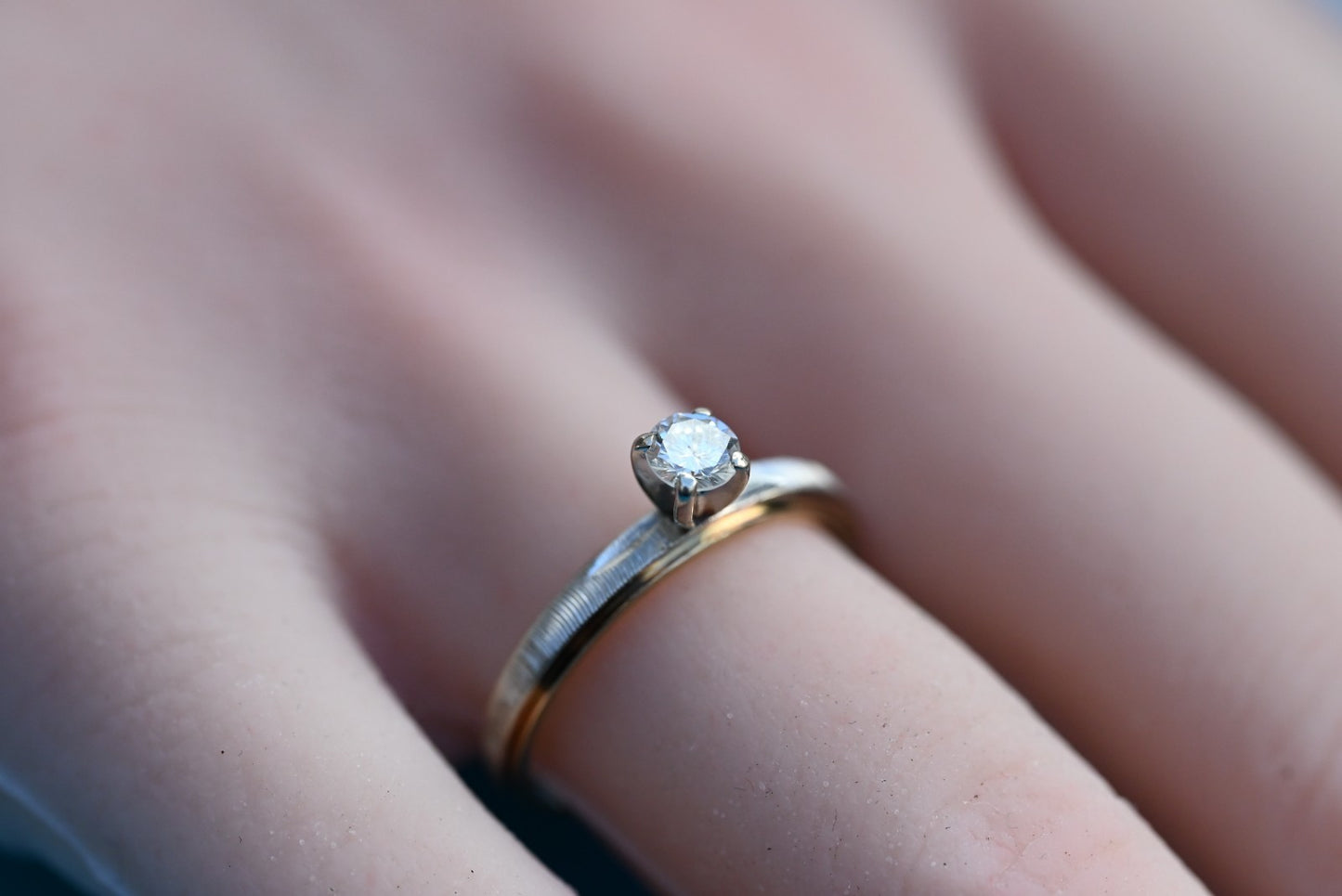 Gorgeous Vintage 14k Yellow Gold Ring W/ .25 Ct Diamond Solitaire1