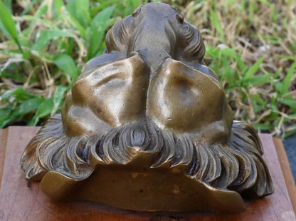 Superb Antique / Vintage Solid Bronze Lion Head Wall Ornaments8