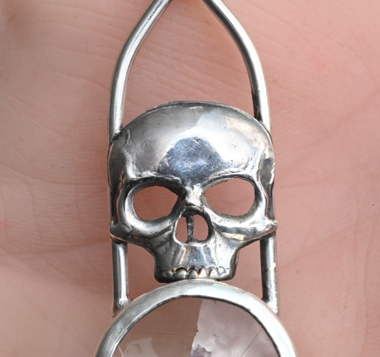Vintage Signed Sterling Silver Southwest Jewelers 10X Loupe with Skull Motif1