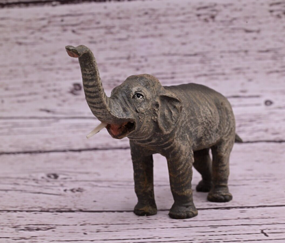 Detailed Old Antique Austrian Vienna Cold Painted Bronze Figure of Elephant7