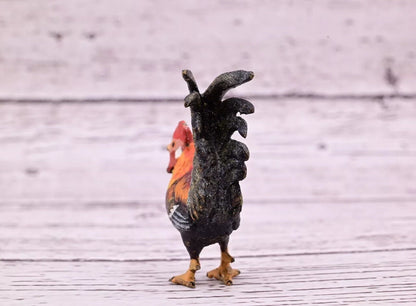 Early Antique Austrian Vienna Cold Painted Bronze Figure of Miniature Rooster3
