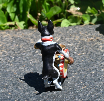 Fun Austrian Vienna Cold Painted Bronze Figure of Boston Terrier Playing Drums2