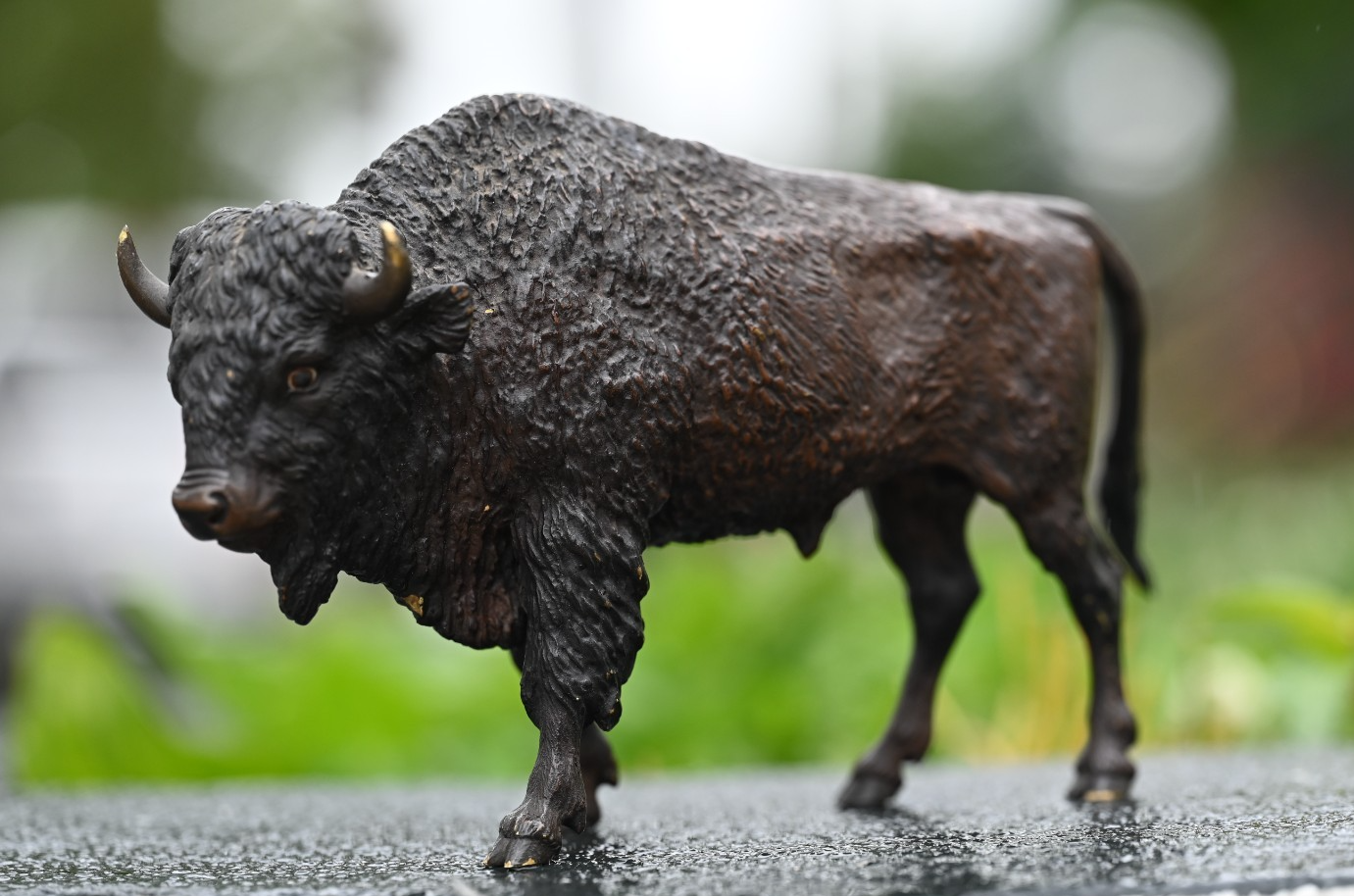 Large Antique Austrian Vienna Cold Painted Bronze Figure American Buffalo Bison6