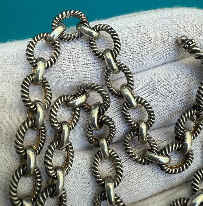 Well Made & Sturdy Vintage Chinese Sterling Silver Chain Necklace #24