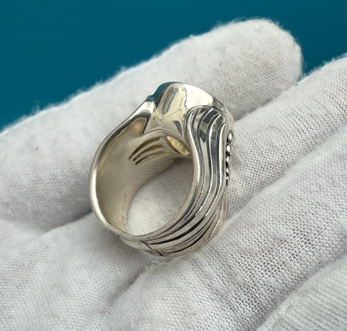 Gorgeous Vintage Elizabeth Rand Sterling Silver Ring w/ Canary Yellow Citrine5