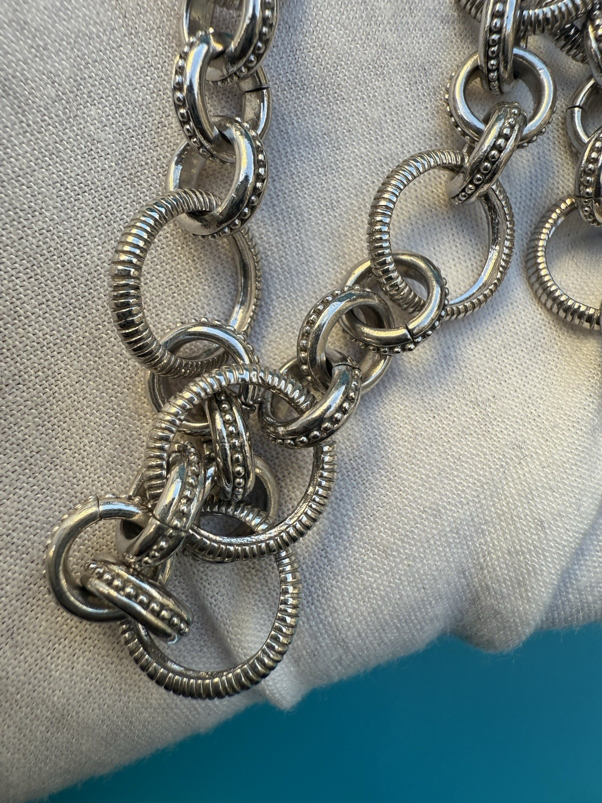 Gorgeous Vintage Chunky Cable Link Necklace Sterling Silver by Judith Ripka 4
