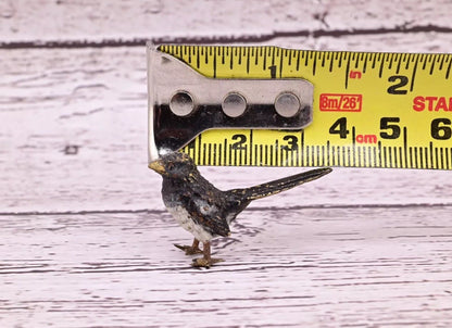 Highly Detailed Antique Austrian Vienna Cold Painted Bronze Small Black Bird13