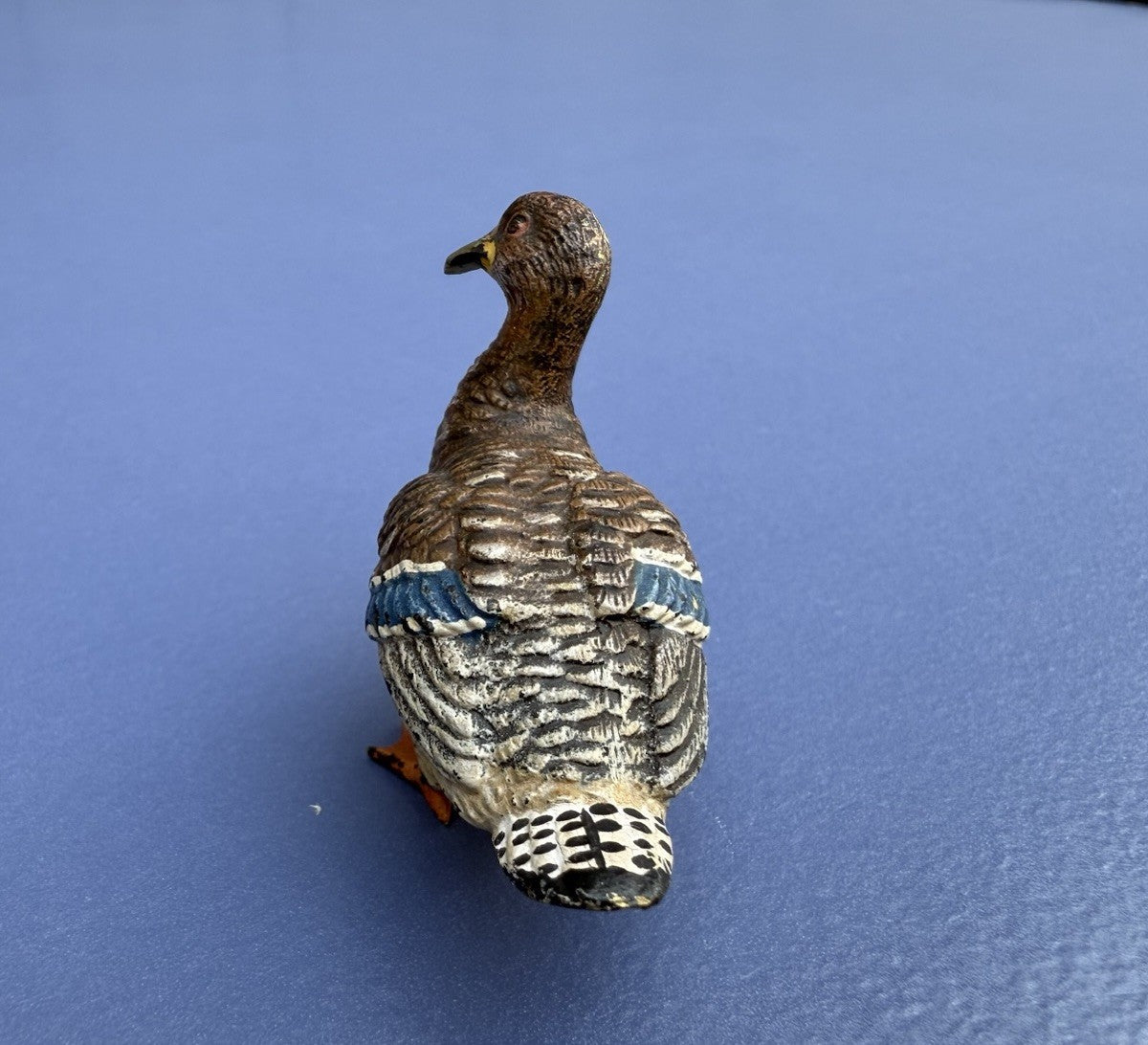 Life-Like Antique Austrian Vienna Cold Painted Bronze Figure of Duck3