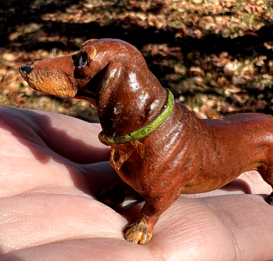 Gorgeous Antique Austrian Vienna Cold Painted Bronze Figure of  Dachshund Dog7
