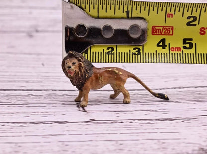 Super Tiny Antique Austrian Vienna Cold Painted Bronze Figure Standing Lion10