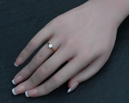 Lovely Simple yet Elegant .50 ct Natural Diamond Solitaire Ring in 14k YG1
