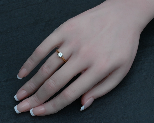 Lovely Simple yet Elegant .50 ct Natural Diamond Solitaire Ring in 14k YG1