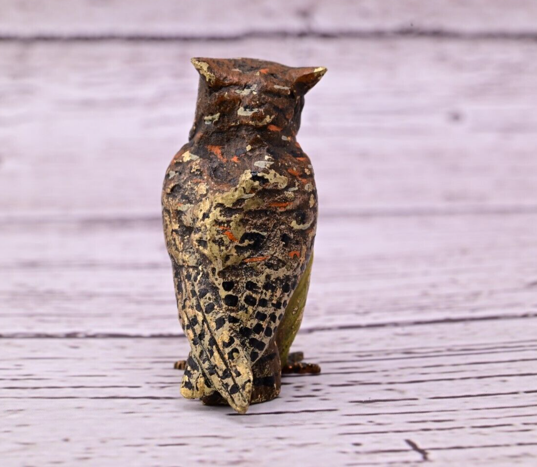 High Quality Antique Austrian Vienna Cold Painted Bronze Figure of Owl5