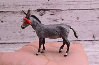 Antique Austrian Vienna Cold Painted Bronze Figure of Donkey with Red Eyepatch7