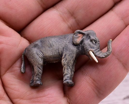 Original Small  Antique Austrian Vienna Cold Painted Bronze of Elephant0
