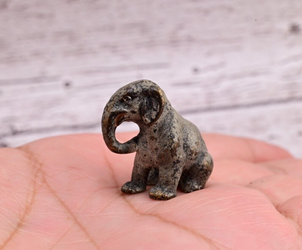 Antique Austrian Vienna Cold Painted Bronze Figure of Miniature Baby Elephant5