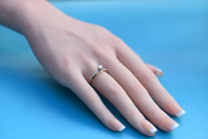 Gorgeous Vintage 14k Yellow Gold Ring W/ .25 Ct Diamond Solitaire9