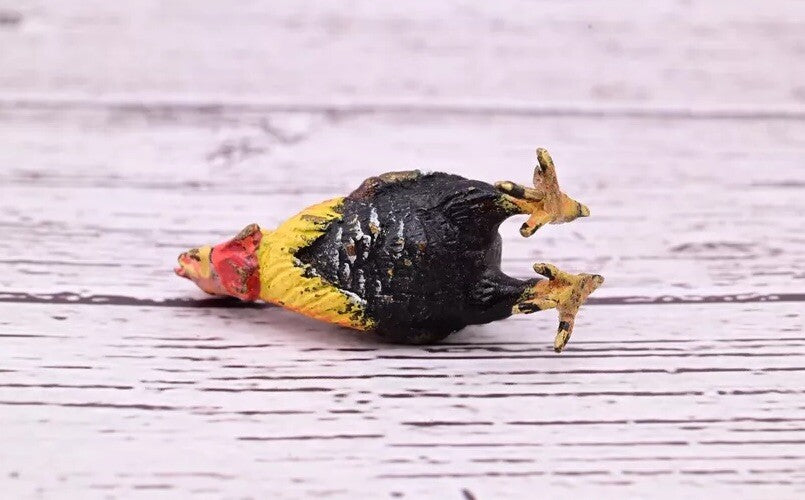 Colorful Antique Austrian Vienna Cold Painted Bronze Figure of Miniature Rooster14