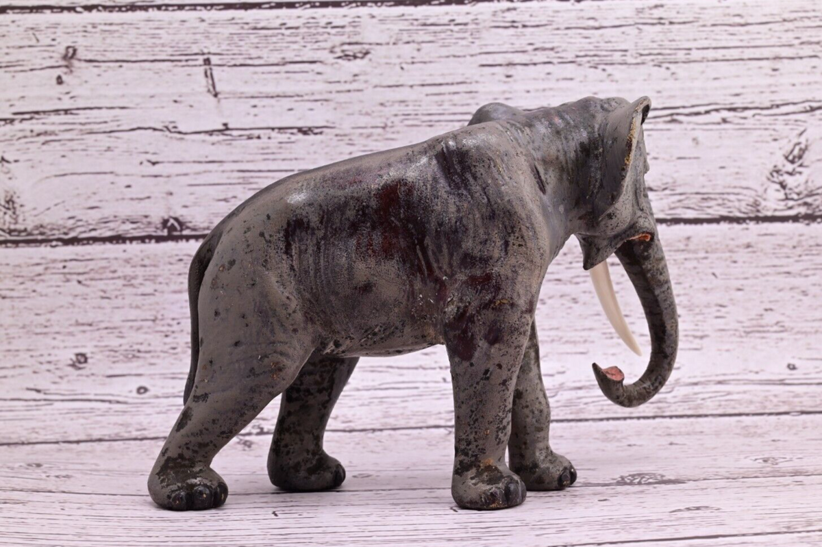 Stunning Large Antique Austrian Vienna Cold Painted Bronze Figure of Elephant4