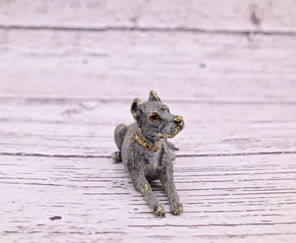 Antique Austrian Vienna Cold Painted Bronze Figure of Life-like Great Dane Dog4